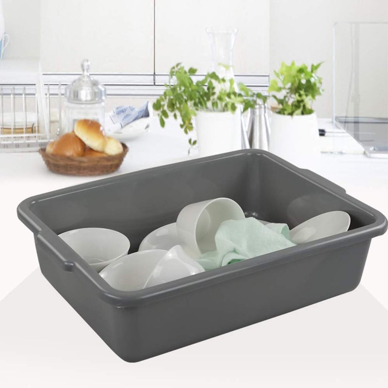 Eagrye 4-Pack Bus Tubs, Commercial Tote Box, Plastic Bus Box (13 L Capacity), Grey - Image 5